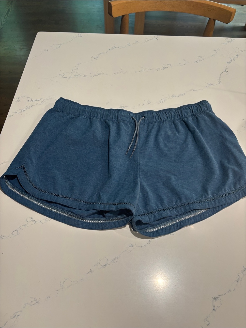 Prana Slate Blue Athletic Drawstring Shorts